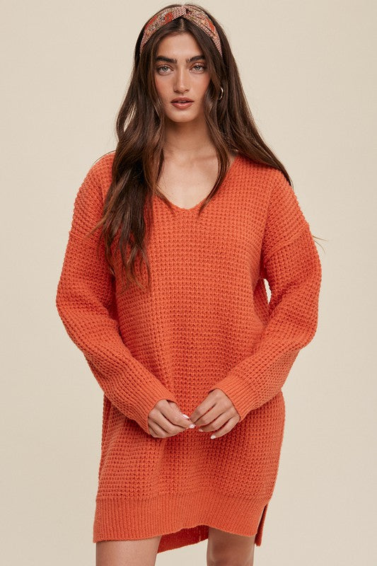 Soma Slouchy V-neck Ribbed Knit Sweater // 2 Colors