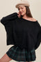Light Weight Wide Neck Crop Pullover Knit Sweater // 3 Colors