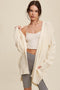 Dreamy Cable Knit Open Front Long Cardigan // Black or Cream