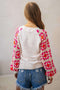 Crochet Detailed Sweater // Pink or White