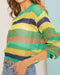 Bristol Colorblock Fishnet Striped Sweater