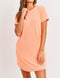 Go with the Flow Terry Pocket Tee Shirt Dresses // Neon Coral or Neon Yellow