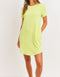 Go with the Flow Terry Pocket Tee Shirt Dresses // Neon Coral or Neon Yellow