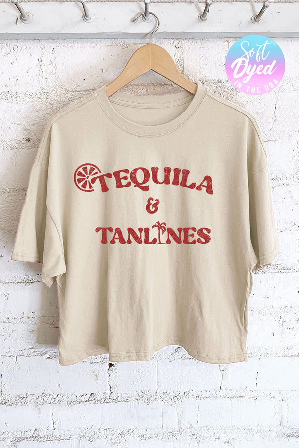 Tequila & Tanlines Cropped Graphic Tee