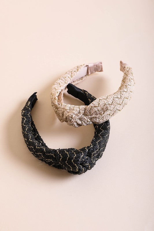 Basketwoven Top Knot Headband // 2 COLORS