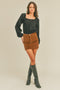 Becky Square Neck Long Sleeve Bodysuit // Black or Cream