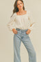 Becky Square Neck Long Sleeve Bodysuit // Black or Cream