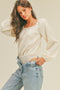 Becky Square Neck Long Sleeve Bodysuit // Black or Cream