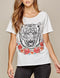 Hear Me Roar Embroidery Graphic Tiger Tee
