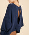 Lovely Weather Navy Open Back Sweater