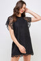 Black // Gina Scallop Lace Shift Dress