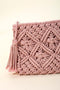 Crochet Clutch Tassel Bag || Black or Blush