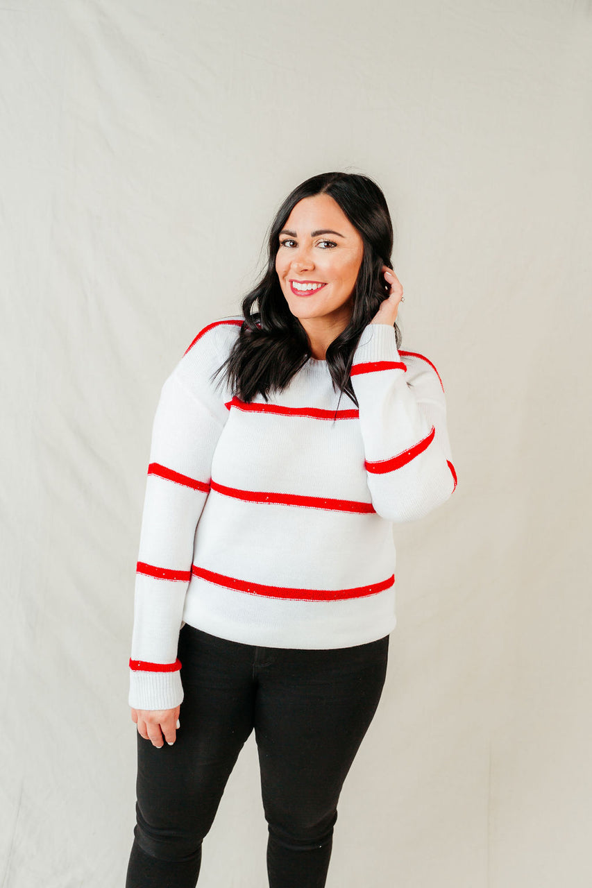 Kringle Red & White Striped Sweater