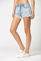 Renegade Sofie Distressed High Rise Exposed Button Shorts