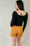 Claim to Fame Faux Suede Button Skort