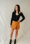 Claim to Fame Faux Suede Button Skort