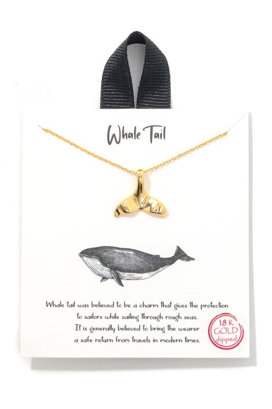 Gold Whale Tail Charm Necklace
