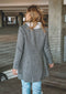Yorkshire Wool Tweed Front Zip Blazer Coat